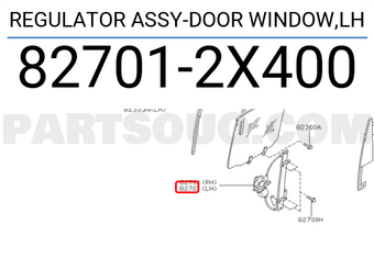 Nissan 827012X400 REGULATOR ASSY-DOOR WINDOW,LH