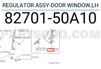 Nissan 8270150A10 REGULATOR ASSY-DOOR WINDOW,LH