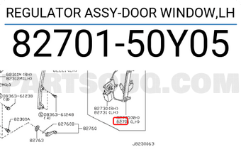 Nissan 8270150Y05 REGULATOR ASSY-DOOR WINDOW,LH