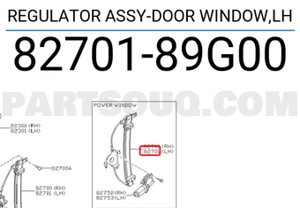 Nissan 8270189G00 REGULATOR ASSY-DOOR WINDOW,LH