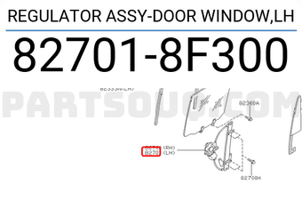 Nissan 827018F300 REGULATOR ASSY-DOOR WINDOW,LH