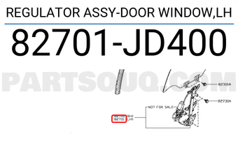 Nissan 82701JD400 REGULATOR ASSY-DOOR WINDOW,LH
