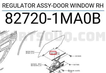 Nissan 827201MA0B REGULATOR ASSY-DOOR WINDOW RH