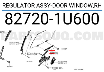 Nissan 827201U600 REGULATOR ASSY-DOOR WINDOW,RH