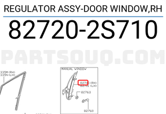 Nissan 827202S710 REGULATOR ASSY-DOOR WINDOW,RH