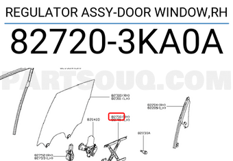 Nissan 827203KA0A REGULATOR ASSY-DOOR WINDOW,RH