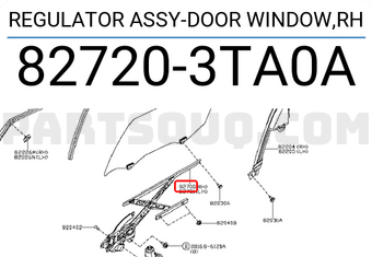 Nissan 827203TA0A REGULATOR ASSY-DOOR WINDOW,RH