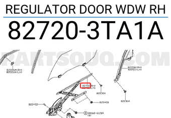 Nissan 827203TA1A REGULATOR DOOR WDW RH