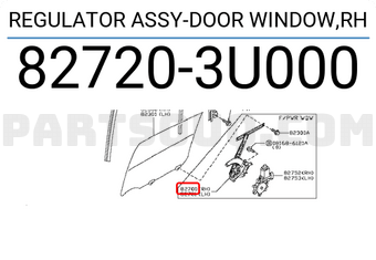 Nissan 827203U000 REGULATOR ASSY-DOOR WINDOW,RH