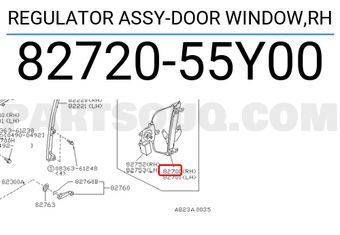 Nissan 8272055Y00 REGULATOR ASSY-DOOR WINDOW,RH