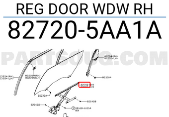 Nissan 827205AA1A REG DOOR WDW RH