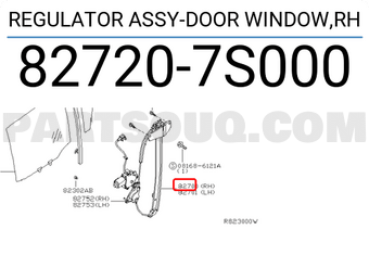 Nissan 827207S000 REGULATOR ASSY-DOOR WINDOW,RH