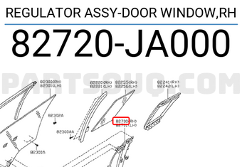 Nissan 82720JA000 REGULATOR ASSY-DOOR WINDOW,RH