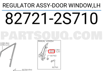 Nissan 827212S710 REGULATOR ASSY-DOOR WINDOW,LH