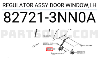 Nissan 827213NN0A REGULATOR ASSY DOOR WINDOW,LH