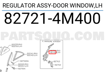 Nissan 827214M400 REGULATOR ASSY-DOOR WINDOW,LH