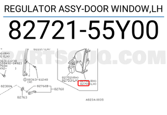 Nissan 8272155Y00 REGULATOR ASSY-DOOR WINDOW,LH
