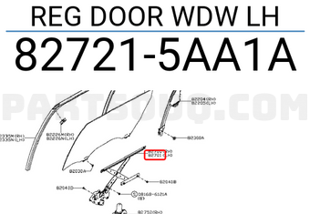 Nissan 827215AA1A REG DOOR WDW LH