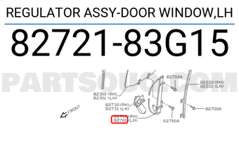 Nissan 8272183G15 REGULATOR ASSY-DOOR WINDOW,LH