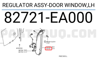 Nissan 82721EA000 REGULATOR ASSY-DOOR WINDOW,LH