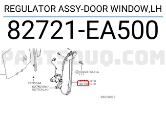 Nissan 82721EA500 REGULATOR ASSY-DOOR WINDOW,LH