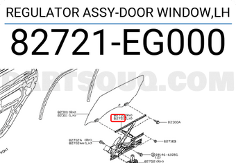 Nissan 82721EG000 REGULATOR ASSY-DOOR WINDOW,LH
