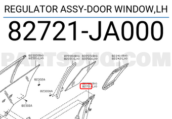 Nissan 82721JA000 REGULATOR ASSY-DOOR WINDOW,LH
