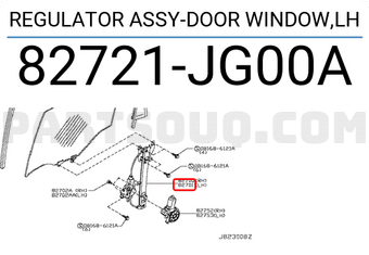 Nissan 82721JG00A REGULATOR ASSY-DOOR WINDOW,LH