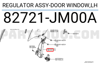 Nissan 82721JM00A REGULATOR ASSY-DOOR WINDOW,LH
