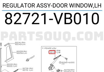 Nissan 82721VB010 REGULATOR ASSY-DOOR WINDOW,LH