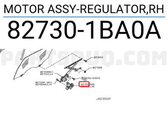 Nissan 827301BA0A MOTOR ASSY-REGULATOR,RH