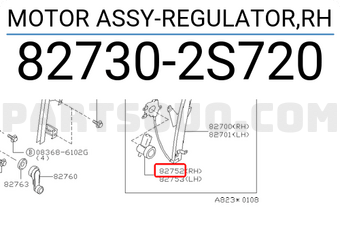 Nissan 827302S720 MOTOR ASSY-REGULATOR,RH