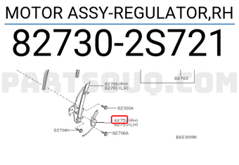 Nissan 827302S721 MOTOR ASSY-REGULATOR,RH