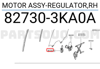 Nissan 827303KA0A MOTOR ASSY-REGULATOR,RH