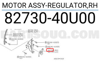 Nissan 8273040U00 MOTOR ASSY-REGULATOR,RH