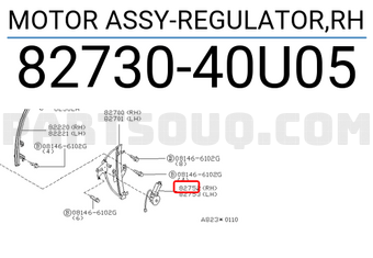 Nissan 8273040U05 MOTOR ASSY-REGULATOR,RH
