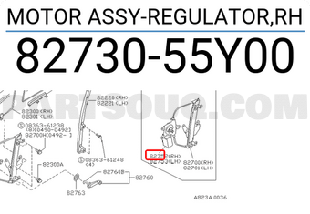 Nissan 8273055Y00 MOTOR ASSY-REGULATOR,RH