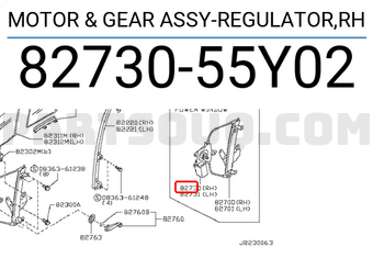 Nissan 8273055Y02 MOTOR & GEAR ASSY-REGULATOR,RH