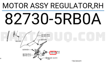 Nissan 827305RB0A MOTOR ASSY REGULATOR,RH