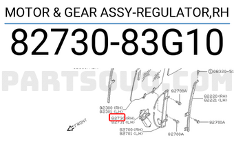 Nissan 8273083G10 MOTOR & GEAR ASSY-REGULATOR,RH