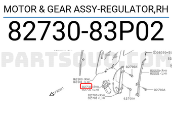 Nissan 8273083P02 MOTOR & GEAR ASSY-REGULATOR,RH
