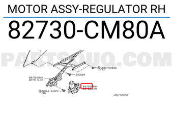 Nissan 82730CM80A MOTOR ASSY-REGULATOR RH