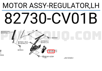 Nissan 82730CV01B MOTOR ASSY-REGULATOR,LH