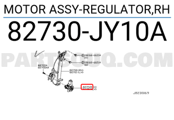 Nissan 82730JY10A MOTOR ASSY-REGULATOR,RH