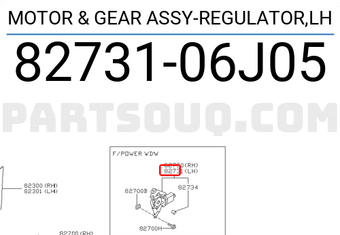 Nissan 8273106J05 MOTOR & GEAR ASSY-REGULATOR,LH