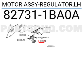 Nissan 827311BA0A MOTOR ASSY-REGULATOR,LH