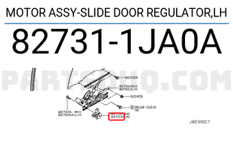 Nissan 827311JA0A MOTOR ASSY-SLIDE DOOR REGULATOR,LH