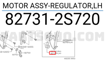 Nissan 827312S720 MOTOR ASSY-REGULATOR,LH