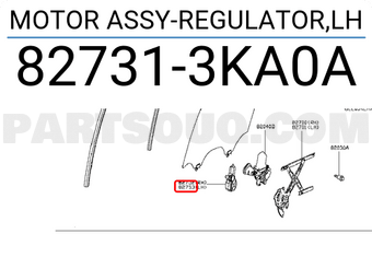 Nissan 827313KA0A MOTOR ASSY-REGULATOR,LH
