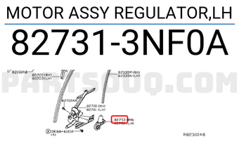 Nissan 827313NF0A MOTOR ASSY REGULATOR,LH
